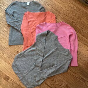 NEW! TALBOTS ANN TAYLOR LOT OF 4 100% CASHMERE SWEATERS XS CLASSIC PREPPY KNIT
